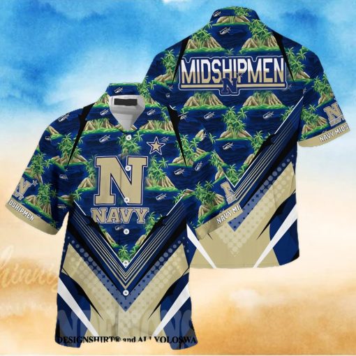 Navy Midshipmen Summer Hawaiian Shirt And Shorts For Sports Fans This Season