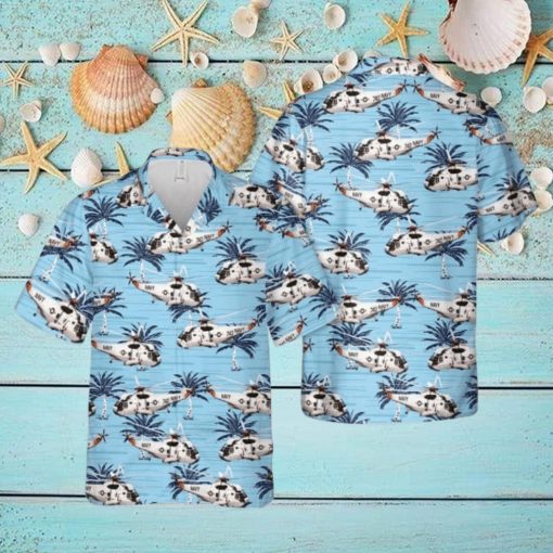 Navy Sikorsky Sh 3 Sea King Button Down Hawaiian Shirt Trend Summer