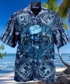 Navy Skull Hawaiian Shirt