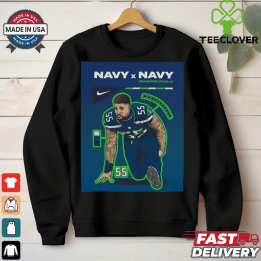 Navy X Navy Seahawks vs Bills 2024 Week 8 Game Shirt