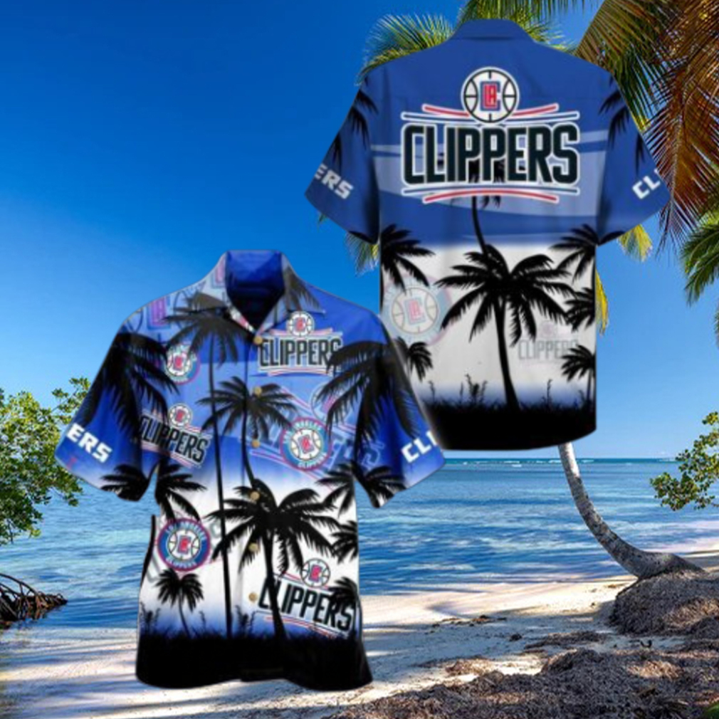 Nba Los Angeles Clippers Blue White Palm Tree Trendy Hawaiian Shirt Aloha Shirt Nba Los Angeles Clippers Blue White Palm Tree Trendy Hawaiian Shirt Aloha Shirt