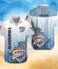 Nba Oklahoma City Thunder Bright Blue Scratch Trendy Hawaiian Shirt Aloha Shirt