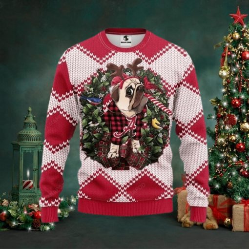 Ncaa Alabama Crimson Tide Pug Dog Ugly Christmas Sweater, All Over Print Sweatshirt, Ugly Sweater, Christmas Sweaters, Hoodie, Sweater