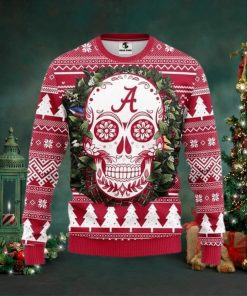 Ncaa Alabama Crimson Tide Skull Flower Ugly Christmas Sweater, All Over Print Sweatshirt, Ugly Sweater, Christmas Sweaters, Hoodie, Sweater
