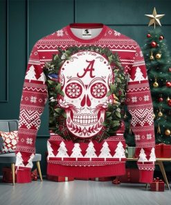 Ncaa Alabama Crimson Tide Skull Flower Ugly Christmas Sweater, All Over Print Sweatshirt, Ugly Sweater, Christmas Sweaters, Hoodie, Sweater