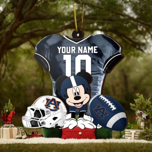 Ncaa Auburn Tigers Mickey Mouse Christmas Ornament Custom Your Name And Number