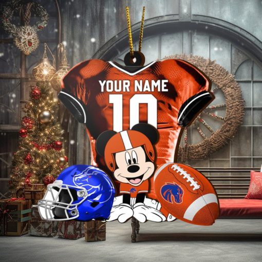 Ncaa Boise State Broncos Mickey Mouse Christmas Ornament Custom Your Name And Number