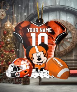 Ncaa Clemson Tigers Mickey Mouse Christmas Ornament Custom Your Name And Number