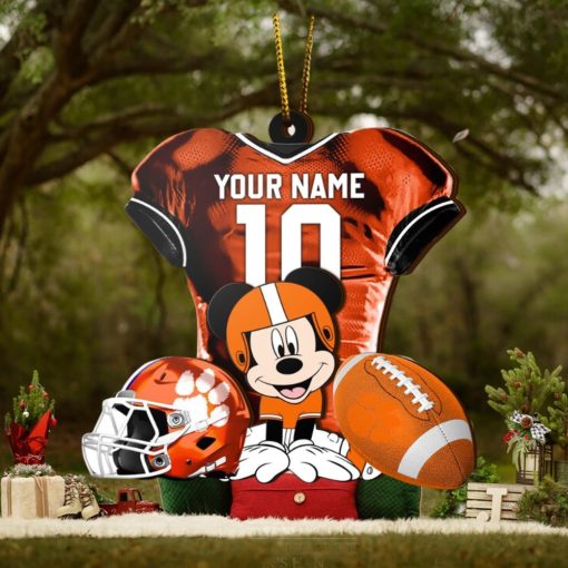 Ncaa Clemson Tigers Mickey Mouse Christmas Ornament Custom Your Name And Number