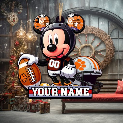 Ncaa Clemson Tigers Mickey Mouse Ornament Personalized Your Name