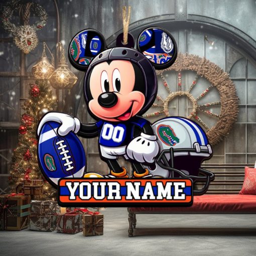 Ncaa Florida Gators Mickey Mouse Ornament Personalized Your Name