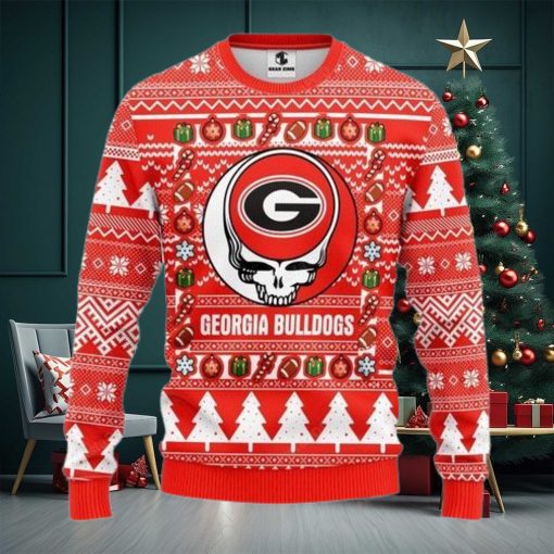 Ncaa Georgia Bulldogs Grateful Dead Ugly Christmas Sweater, All Over Print Sweatshirt, Ugly Sweater, Christmas Sweaters, Hoodie, Sweate