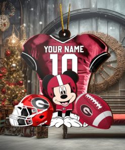 Ncaa Georgia Bulldogs Mickey Mouse Christmas Ornament Custom Your Name And Number