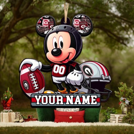 Ncaa Georgia Bulldogs Mickey Mouse Ornament Personalized Your Name