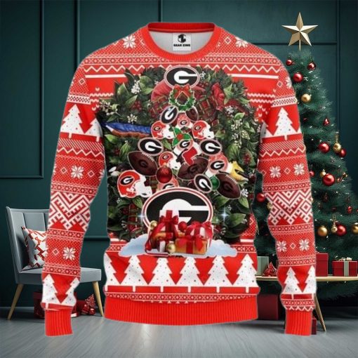 Ncaa Georgia Bulldogs Tree Christmas Ugly Christmas Sweater, All Over Print Sweatshirt, Ugly Sweater, Christmas Sweaters, Hoodie, Sweater