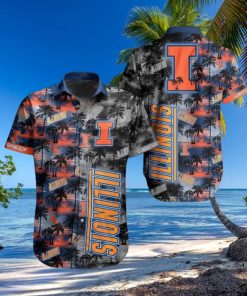 Ncaa Illinois Fighting Illini Coconut Trees Trendy Hawaiian Shirt Aloha Shirt