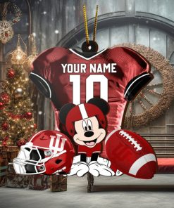 Ncaa Indiana Hoosiers Mickey Mouse Christmas Ornament Custom Your Name And Number
