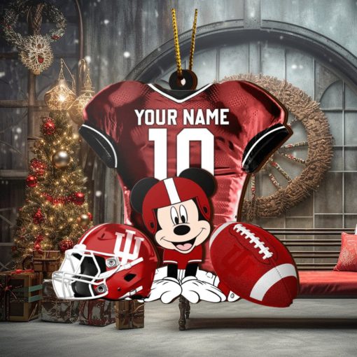 Ncaa Indiana Hoosiers Mickey Mouse Christmas Ornament Custom Your Name And Number