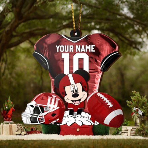 Ncaa Indiana Hoosiers Mickey Mouse Christmas Ornament Custom Your Name And Number