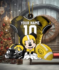 Ncaa Iowa Hawkeyes Mickey Mouse Christmas Ornament Custom Your Name And Number