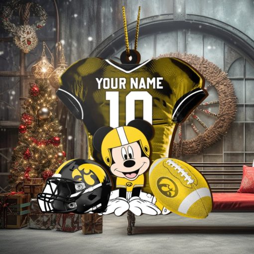 Ncaa Iowa Hawkeyes Mickey Mouse Christmas Ornament Custom Your Name And Number