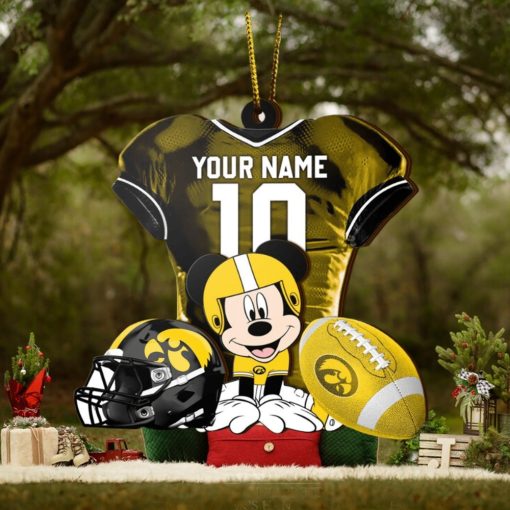 Ncaa Iowa Hawkeyes Mickey Mouse Christmas Ornament Custom Your Name And Number