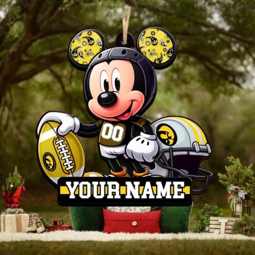 Ncaa Iowa Hawkeyes Mickey Mouse Ornament Personalized Your Name