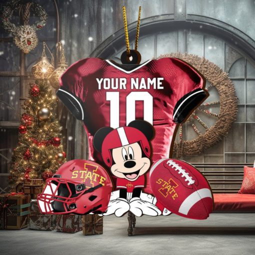 Ncaa Iowa State Cyclones Mickey Mouse Christmas Ornament Custom Your Name And Number