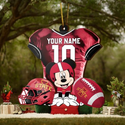 Ncaa Iowa State Cyclones Mickey Mouse Christmas Ornament Custom Your Name And Number