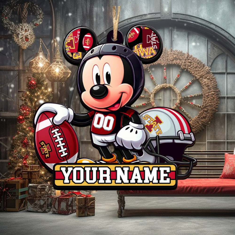Ncaa Iowa State Cyclones Mickey Mouse Ornament Personalized Your Name Ncaa Iowa State Cyclones Mickey Mouse Ornament Personalized Your Name