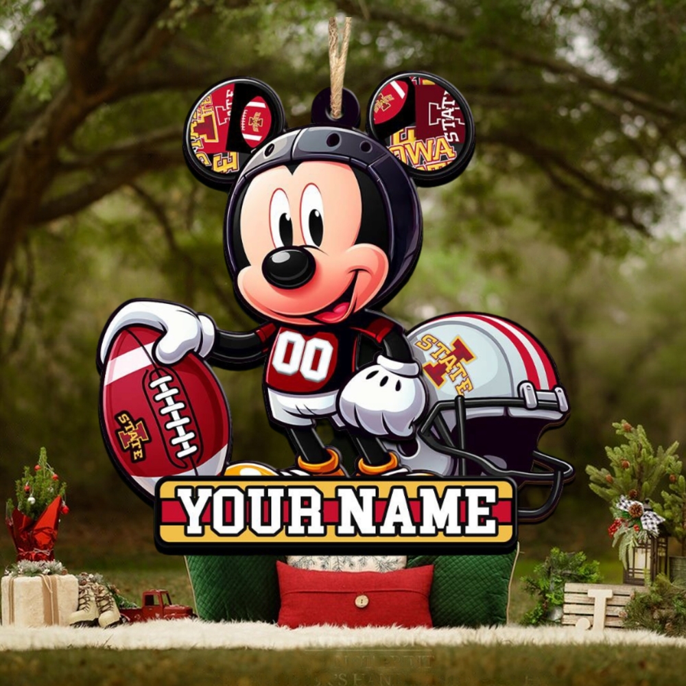Ncaa Iowa State Cyclones Mickey Mouse Ornament Personalized Your Name Ncaa Iowa State Cyclones Mickey Mouse Ornament Personalized Your Name