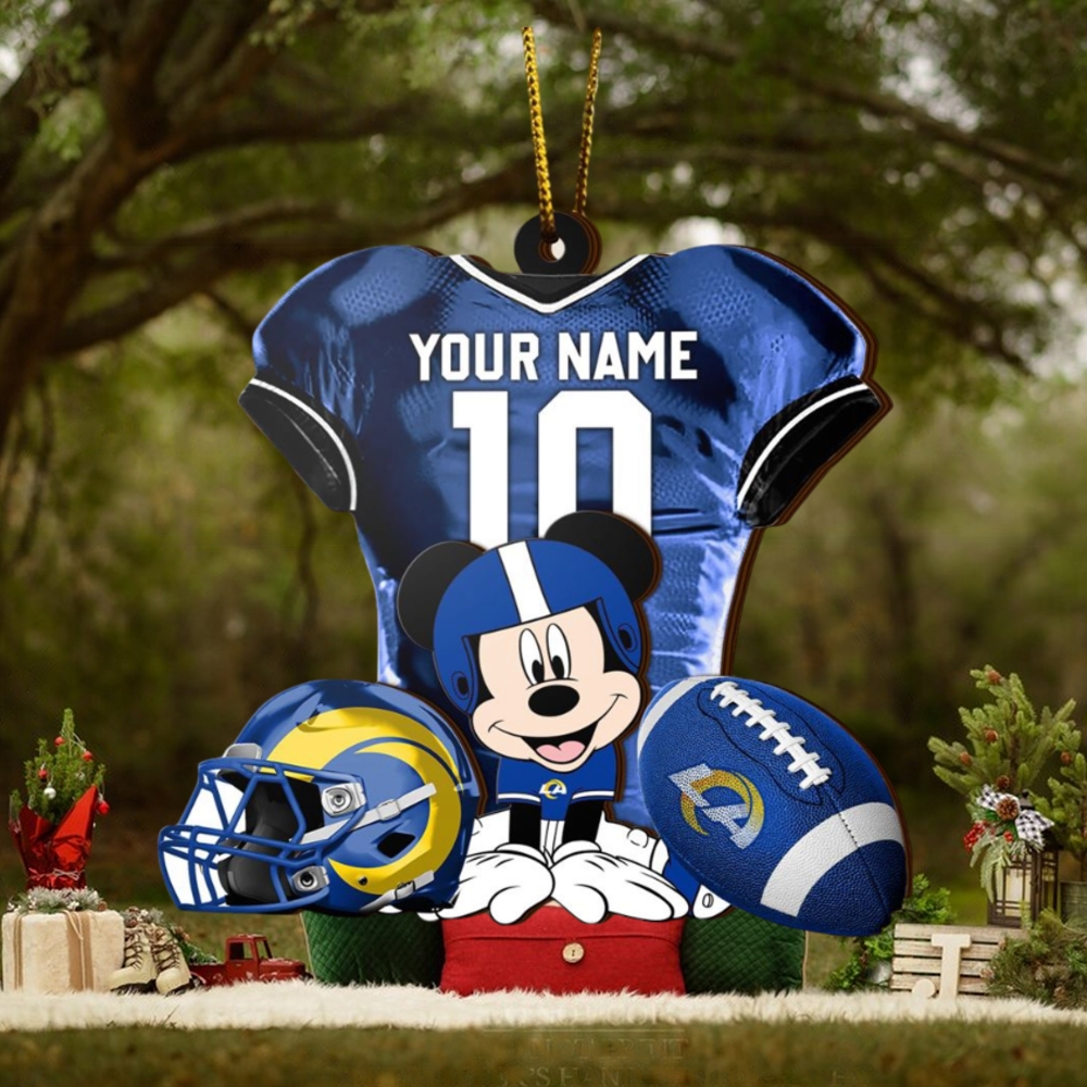 Ncaa Los Angeles Rams Mickey Mouse Christmas Ornament Custom Your Name And Number Ncaa Los Angeles Rams Mickey Mouse Christmas Ornament Custom Your Name And Number