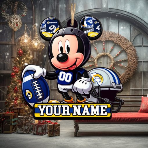 Ncaa Los Angeles Rams Mickey Mouse Ornament Personalized Your Name