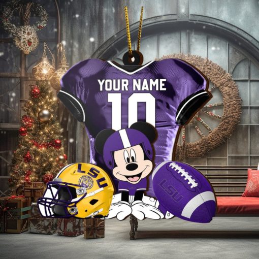 Ncaa Lsu Tigers Mickey Mouse Christmas Ornament Custom Your Name And Number