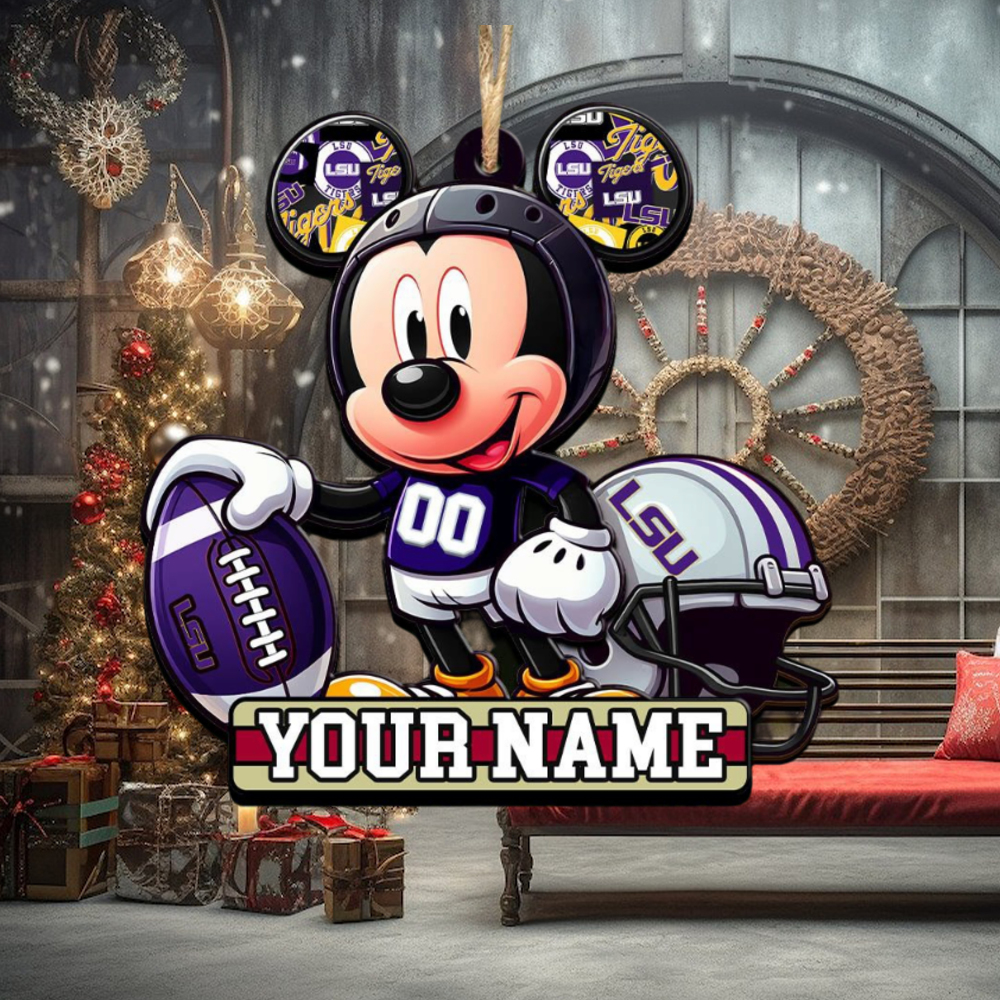 Ncaa Lsu Tigers Mickey Mouse Ornament Personalized Your Name Ncaa Lsu Tigers Mickey Mouse Ornament Personalized Your Name