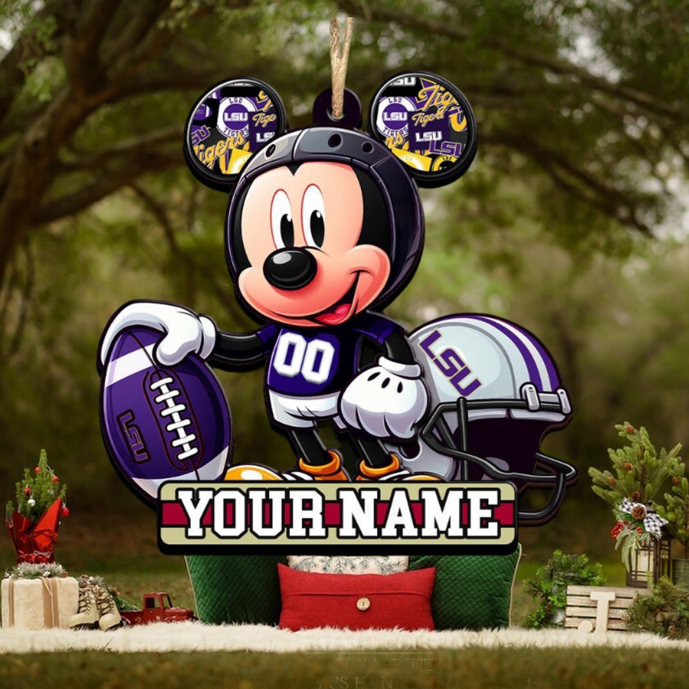 Ncaa Lsu Tigers Mickey Mouse Ornament Personalized Your Name Ncaa Lsu Tigers Mickey Mouse Ornament Personalized Your Name