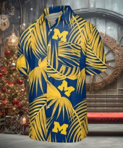 Ncaa Michigan Wolverines Maize Blue Leaves Trendy Hawaiian Shirt Aloha Shirt
