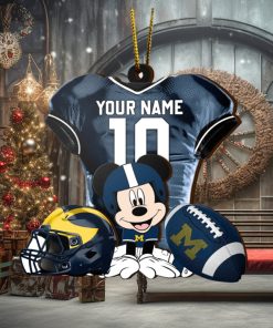 Ncaa Michigan Wolverines Mickey Mouse Christmas Ornament Custom Your Name And Number