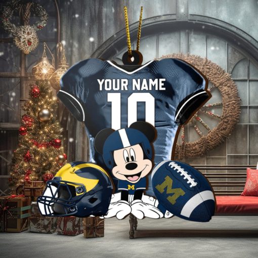 Ncaa Michigan Wolverines Mickey Mouse Christmas Ornament Custom Your Name And Number