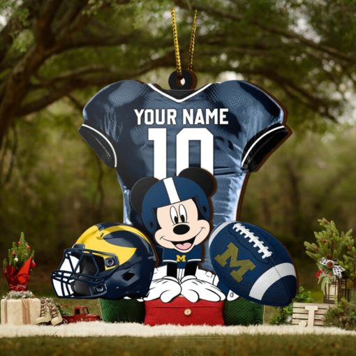 Ncaa Michigan Wolverines Mickey Mouse Christmas Ornament Custom Your Name And Number