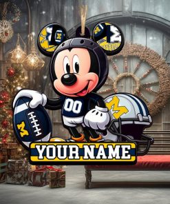 Ncaa Michigan Wolverines Mickey Mouse Ornament Personalized Your Name
