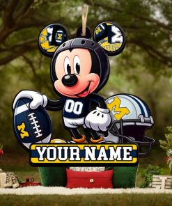 Ncaa Michigan Wolverines Mickey Mouse Ornament Personalized Your Name