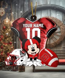 Ncaa Nc State Wolfpack Mickey Mouse Christmas Ornament Custom Your Name And Number