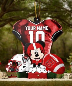 Ncaa Nc State Wolfpack Mickey Mouse Christmas Ornament Custom Your Name And Number