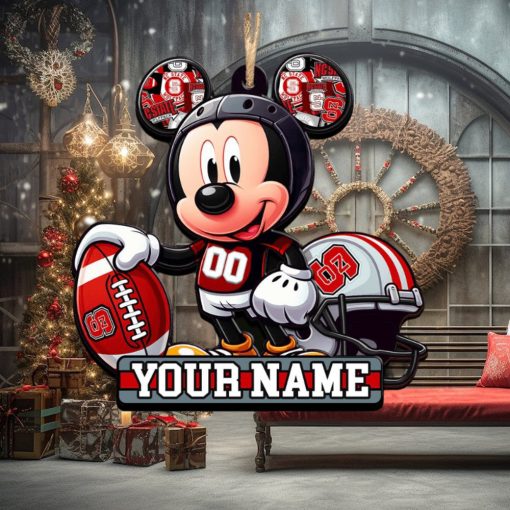 Ncaa Nc State Wolfpack Mickey Mouse Ornament Personalized Your Name