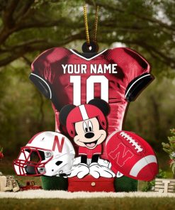 Ncaa Nebraska Cornhuskers Mickey Mouse Christmas Ornament Custom Your Name And Number