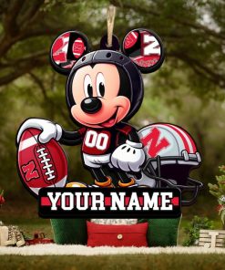 Ncaa Nebraska Cornhuskers Mickey Mouse Ornament Personalized Your Name