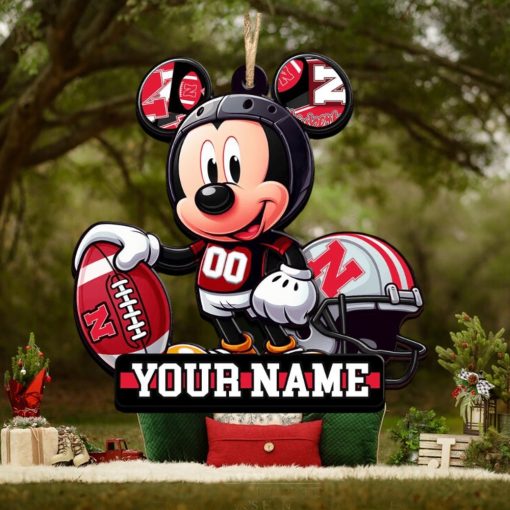 Ncaa Nebraska Cornhuskers Mickey Mouse Ornament Personalized Your Name