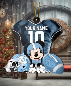 Ncaa North Carolina Tar Heels Mickey Mouse Christmas Ornament Custom Your Name And Number