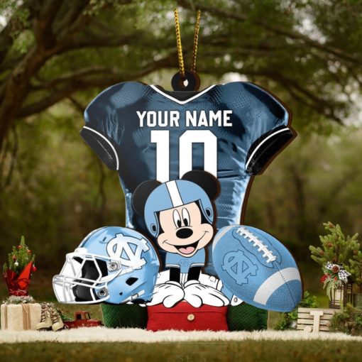 Ncaa North Carolina Tar Heels Mickey Mouse Christmas Ornament Custom Your Name And Number